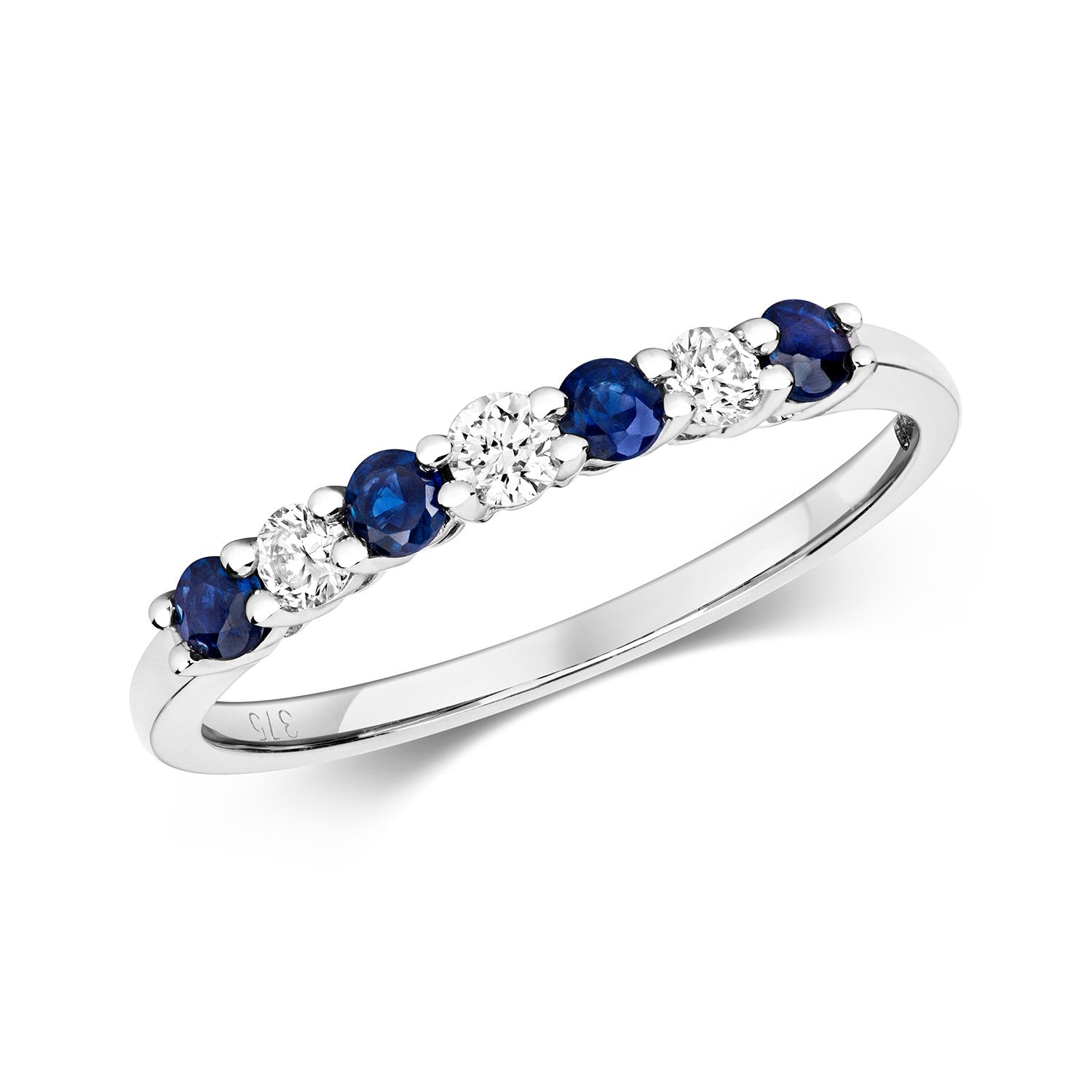 Sapphire & Diamond 7 Stone Eternity Ring