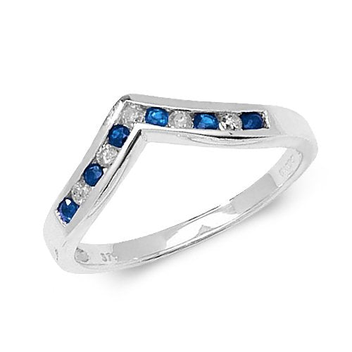 Sapphire & Diamond Wishbone Ring