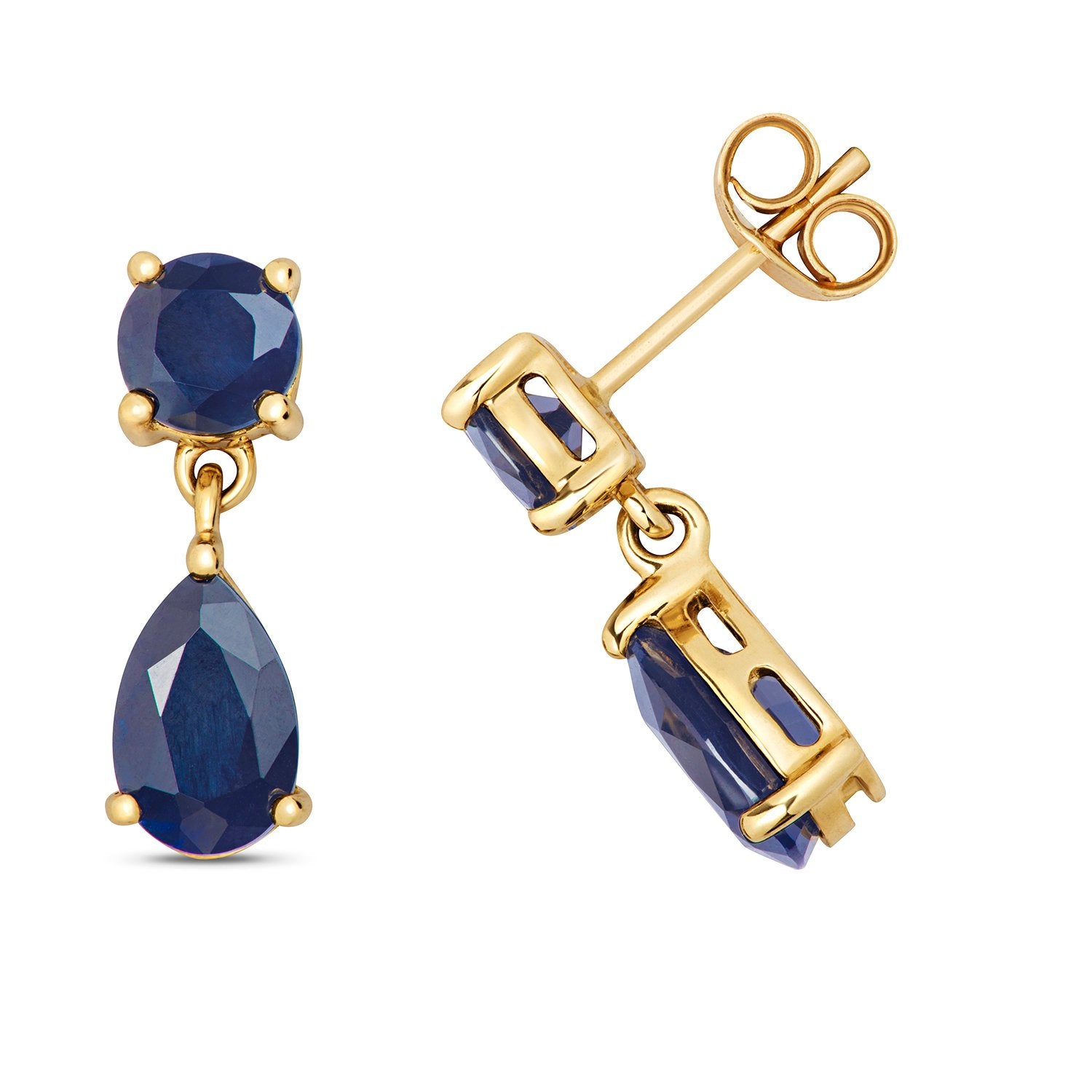 9ct Gold Sapphire Drop Earrings (Ed263s)