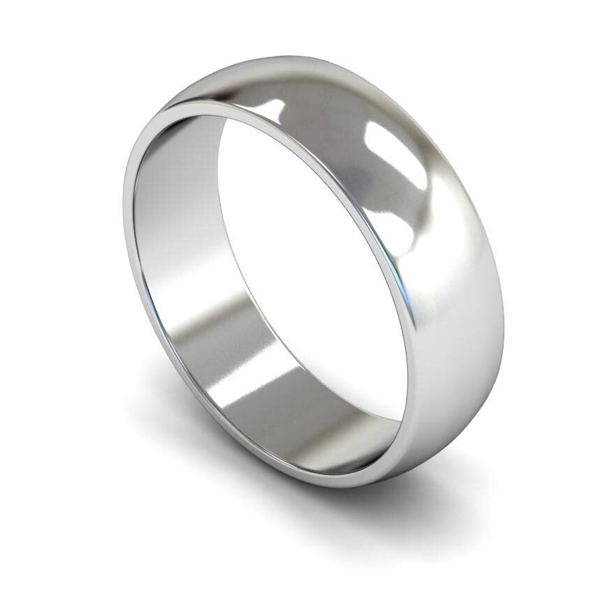 9ct 6mm Light D Shape Wedding Ring