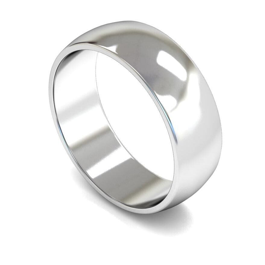 9ct 7mm Light D Shape Wedding Ring