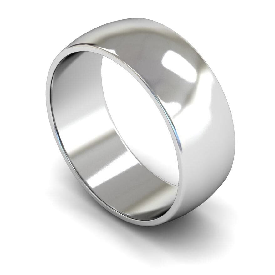 9ct 8mm Light D Shape Wedding Ring