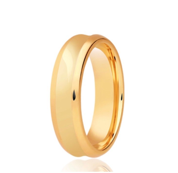 9ct Brushed Centre Concave Wedding Ring