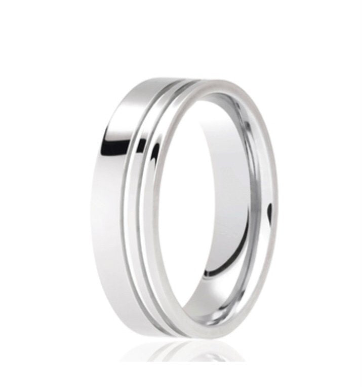 9ct Polished Flat Court Wedding Ring (Dc157b)