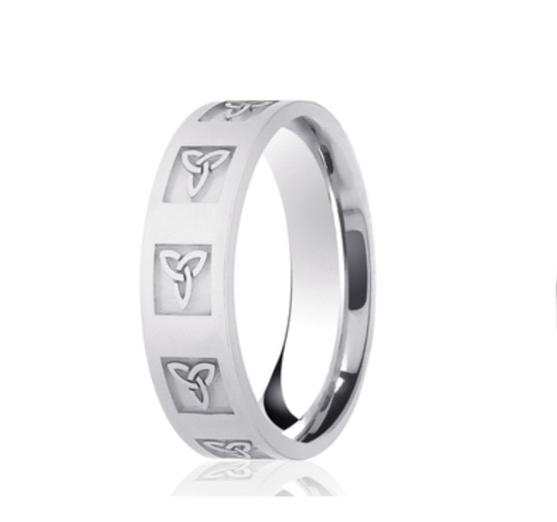 9ct Celtic Flat Court Wedding Ring