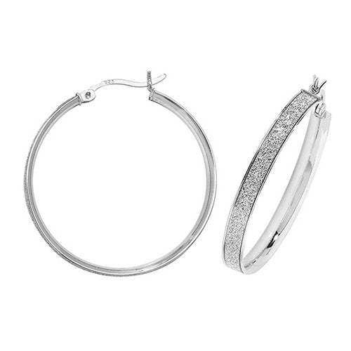 Silver Moondust Hoop Earrings (G51101-30)