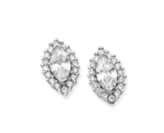 Silver Marquis Cubic Zirconia Studs (G5013)