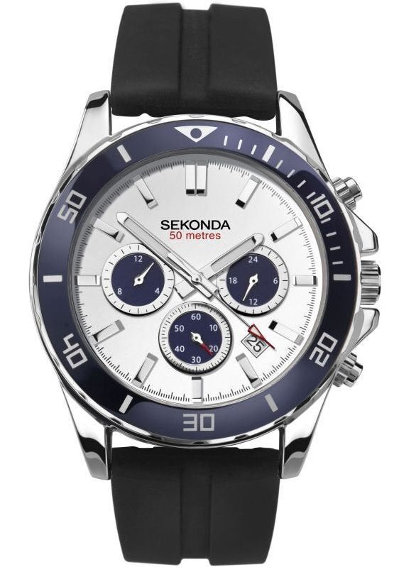 Sekonda Chronograph Gents Watch with Rubber Strap