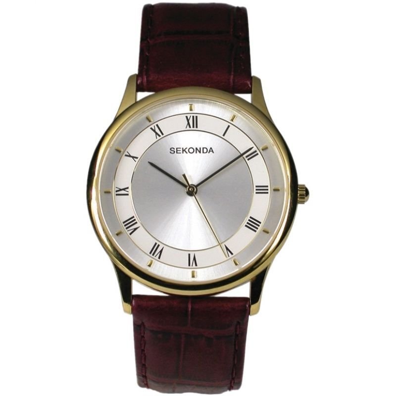 Sekonda Gold Gents Watch with Leather Strap
