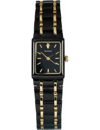 (4660) Sekonda Black and Gold Ladies Sale Watch