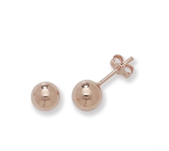 Silver Rose Gold Plated Ball Studs (Se541b)