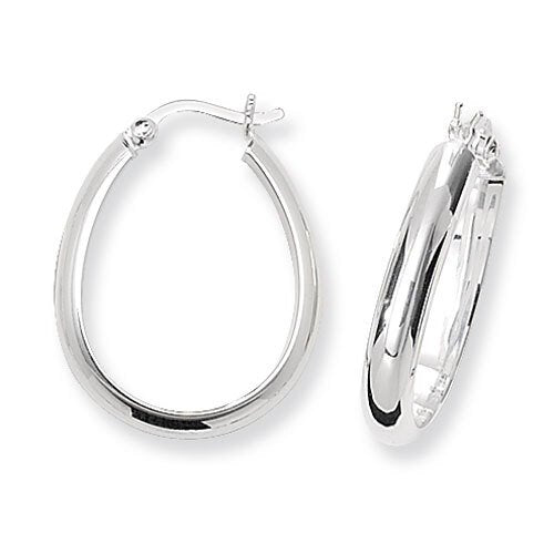 Silver Shiny Creole Earrings