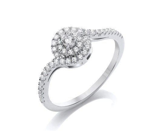 .35ct Brilliant Cut Diamond Twist Cluster Ring