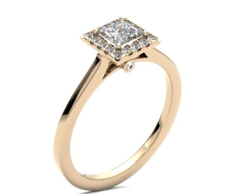 .31ct Princess & Brilliant Cut Halo Set Diamond Cluster Ring