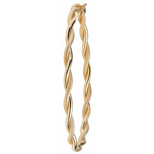 9ct Yellow Gold Twist Rope Bangle (Bn367)