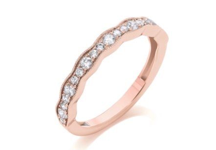 9ct Rose Gold Diamond Vintage Wedding Ring