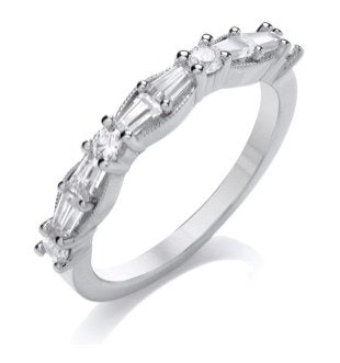 9ct White Gold Diamond Vintage Wedding Ring