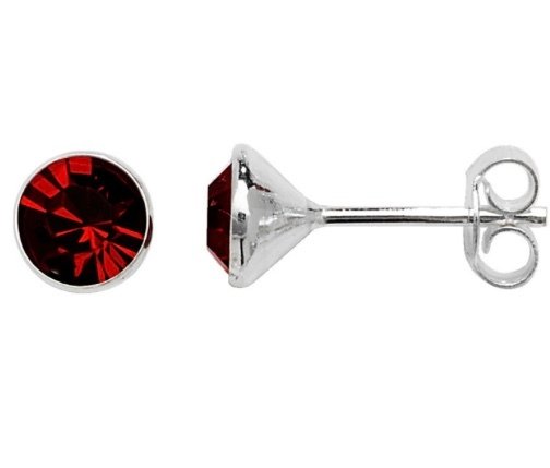 Silver Garnet Colour  Studs (Se608b)