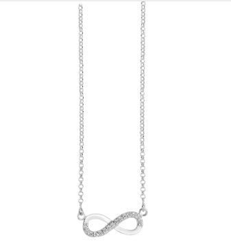 Silver Cubic Zirconia Infinity Necklace (Sn221a)