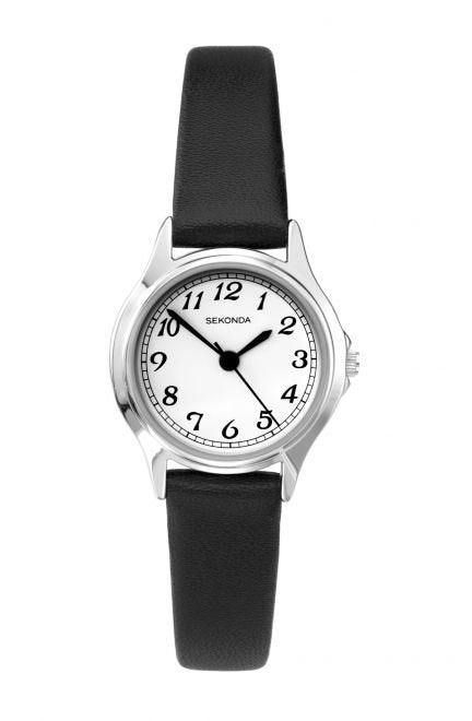 (2692) Sekonda Black Leather Ladies Sale Watch